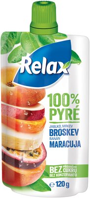 Obrázek Relax 100% pyré jablko-mrkev-broskev-banán-maracuja 120g