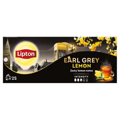 Obrázek Lipton Earl Grey Lemon černý čaj aromatizovaný 25 sáčků 50g