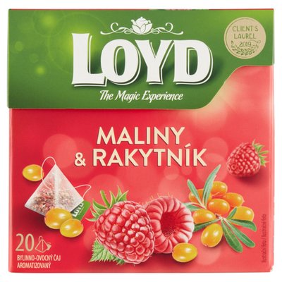 Obrázek Loyd Bylinno-ovocný čaj aromatizovaný maliny & rakytník 20 x 2g (40g)