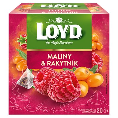 Obrázek Loyd Bylinno-ovocný čaj aromatizovaný maliny & rakytník 20 x 2g (40g)