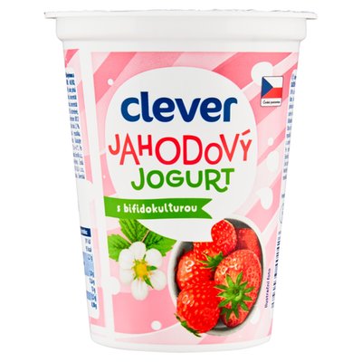 Obrázek clever Jogurt jahodový s bifidokulturou 400g