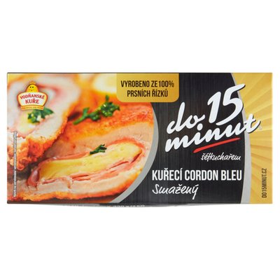 Obrázek Vodňanské Kuře Do 15 minut Kuřecí Cordon Bleu smažený 2 ks 330g