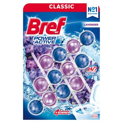 Obrázek Bref Power Active Lavender tuhý WC blok 3 x 50g