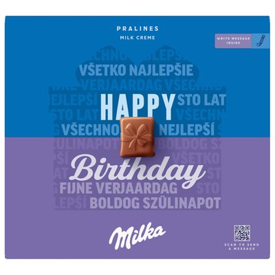 Obrázek Milka bonboniéra Happy Birthday, mléčná náplň 110g
