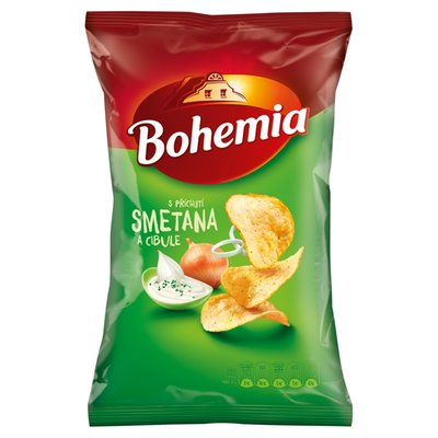 Obrázek Bohemia Chips s příchutí smetana a cibule 130g