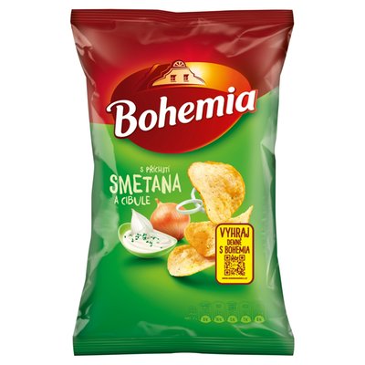 Obrázek Bohemia Chips s příchutí smetana a cibule 130g