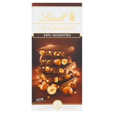 Obrázek Lindt Les Grandes Hořká čokoláda s lískovými ořechy 150g