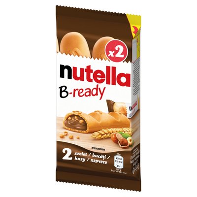 Obrázek Nutella B-ready Křupavá oplatka plněná lískooříškovou pomazánkou s kakaem a křupkami 2 ks 44g