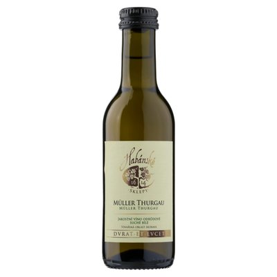Obrázek Habánské Sklepy Müller thurgau jakostní víno odrůdové suché bílé 0,187l