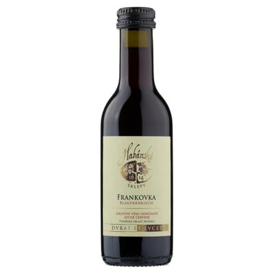 Obrázek Habánské Sklepy Frankovka jakostní víno odrůdové suché červené 0,187l