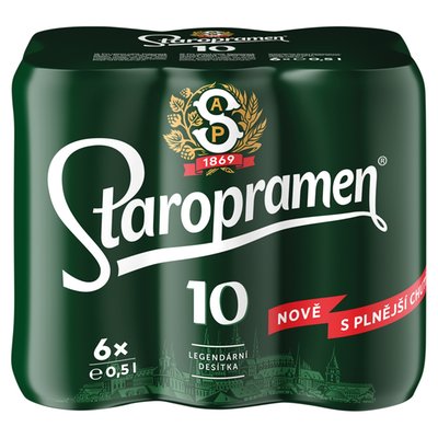 Obrázek Staropramen 10 pivo výčepní světlé 6 x 0,5l