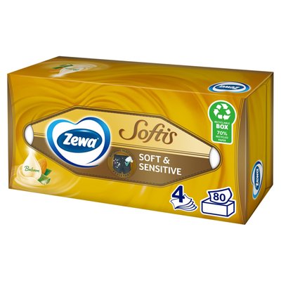 Obrázek Zewa Softis Soft & Sensitive papírové kapesníčky 4 vrstvé 80 ks