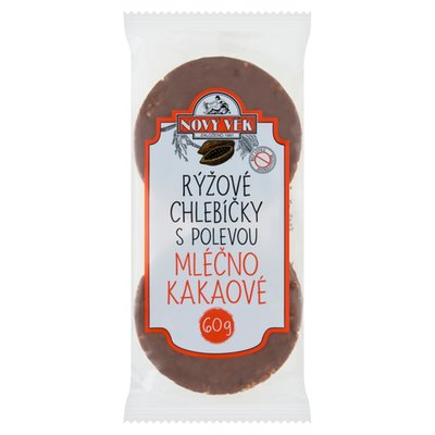 Obrázek Nový Věk Rýžové chlebíčky s polevou mléčno kakaové 60g