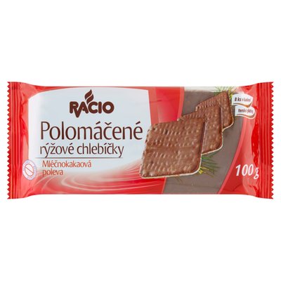 Obrázek Racio Polomáčené rýžové chlebíčky mléčnokakaová poleva 8 ks 100g