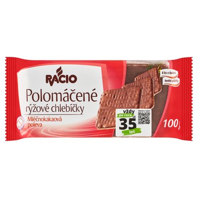 Obrázek Racio Polomáčené rýžové chlebíčky mléčnokakaová poleva 8 ks 100g
