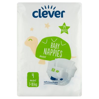 Obrázek clever Dětské jednorázové plenky 4 maxi 7-18 kg 14 ks