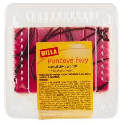 Obrázek BILLA Punčové řezy cukrářský výrobek 4 x 80g (320g)