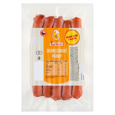 Obrázek DZ Klatovy Kuřecí debrecínské párky 200g