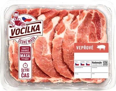 Obrázek VOCÍLKA Vepřový steak z krkovice bez kosti plátky 600g