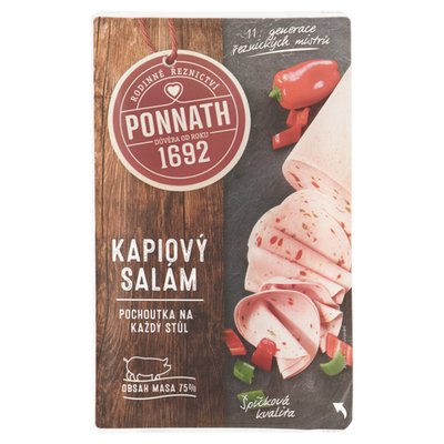 Obrázek Ponnath Kapiový salám krájený 100g