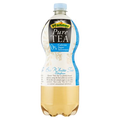 Obrázek Pfanner Pure Tea bio čajový nealkoholický nápoj ochucený s příchutí citrón-bezový květ 1l