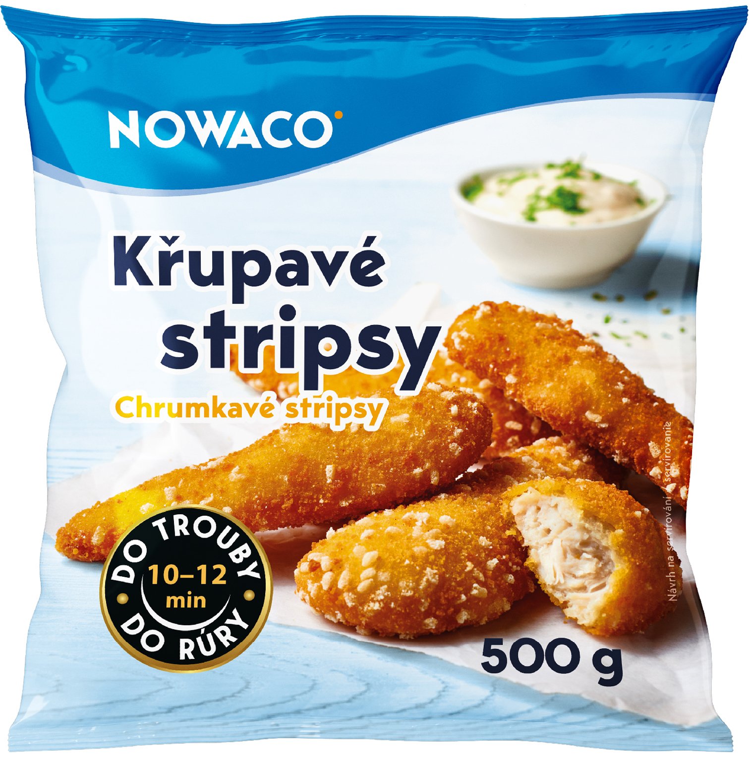 Czech Republic product data sample: Kuřecí stripsy obalované Nowaco 500 g
