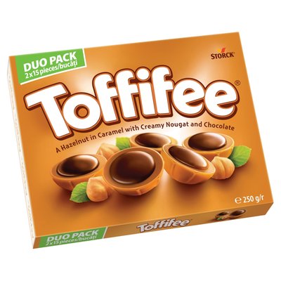 Obrázek Toffifee Celá jádra lískových ořechů v karamelu s lískoořechovým krémem a čokoládou 2 x 125g (250g)