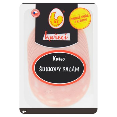 Obrázek DZ Klatovy Kuřecí šunkový salám krájený 0,100kg