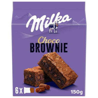 Obrázek Milka Choco Brownie jemné pečivo s čokoládou, mléčnou čokoládou a kousky mléčné čoko. 150 g
