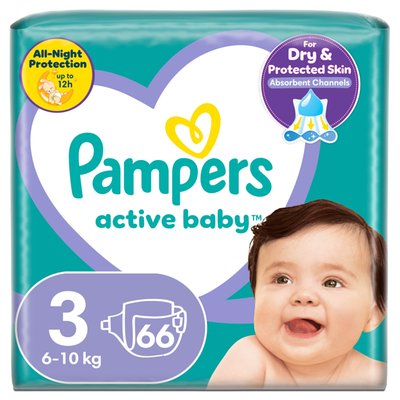 Obrázek Pampers Active Baby 3, 66 Plenky, 6kg-10kg