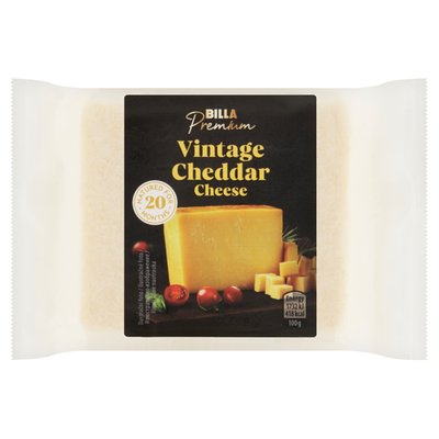 Obrázek BILLA Premium Cheddar přírodní zrající polotvrdý sýr 200g