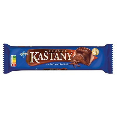 Obrázek ORION LEDOVÉ KAŠTANY tyčinka v mléčné čokoládě s kakaovooříškovou náplní 45g