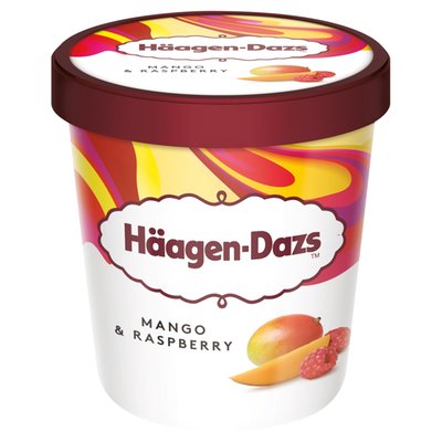 Obrázek Häagen-Dazs Mango mražený krém smetanový s malinovou polevou 460ml