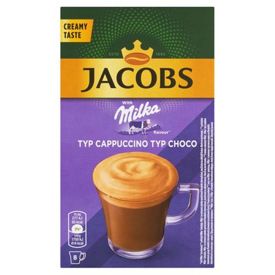 Obrázek Jacobs Cappuccino s příchutí Milka čokolády 8 x 15,8g (126,4g)