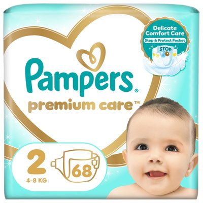 Obrázek Pampers Premium Care Velikost 2, 68 Dětské Plenky, 4kg-8kg
