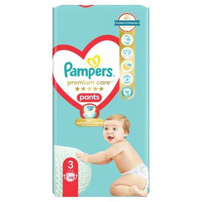 Obrázek Plenkové Kalhotky Pampers Premium Care Velikost 3, 48, Kusů 6kg-11kg