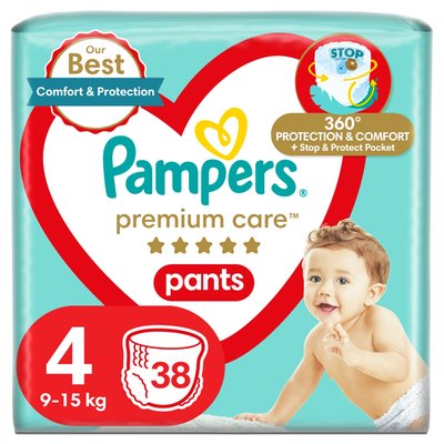 Obrázek Plenkové Kalhotky Pampers Premium Care Velikost 4, 38, Kusů 9kg-15kg