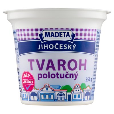 Obrázek Madeta Jihočeský tvaroh polotučný bez laktózy 250g