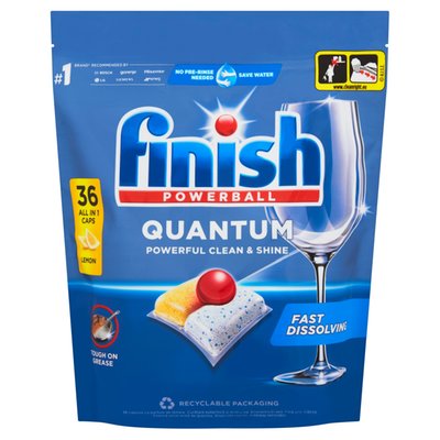 Obrázek Finish Powerball Quantum All in 1 Lemon kapsle do myčky nádobí 36 ks 374,4g