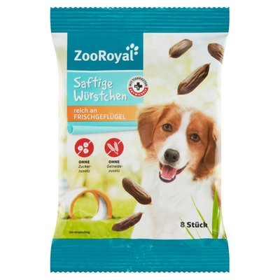 Obrázek ZooRoyal Šťavnaté klobásky bohaté na drůbeží 8 ks 60g