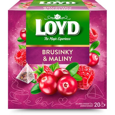 Obrázek Loyd Bylinno-ovocný čaj aromatizovaný brusinky & maliny 20 x 2g (40g)
