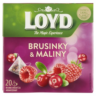 Obrázek Loyd Bylinno-ovocný čaj aromatizovaný brusinky & maliny 20 x 2g (40g)
