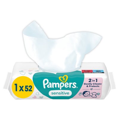 Obrázek Pampers Sensitive Baby Dětské Čisticí Ubrousky 12 balení = 52 Čisticích Ubrousků