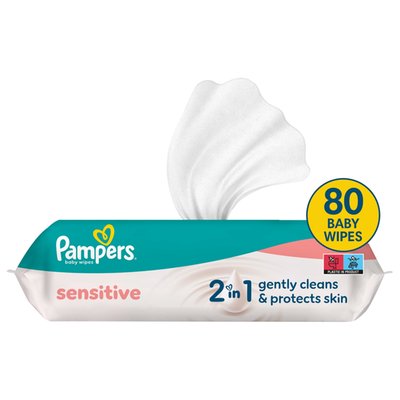Obrázek Pampers Sensitive Baby Dětské Čisticí Ubrousky 1 Balení 80 Ubrousků = 80 Čisticích Ubrousků