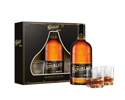 Obrázek Božkov Republica Exclusive 38% 0,5l + 2 skleničky