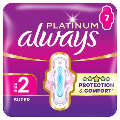 Obrázek Always Platinum Hygienické Vložky Super (Velikost 2) 7 Ks