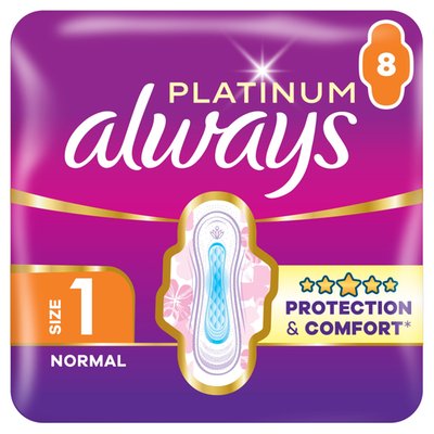 Obrázek Always Platinum Hygienické Vložky Normal (Velikost 1) 8 Ks