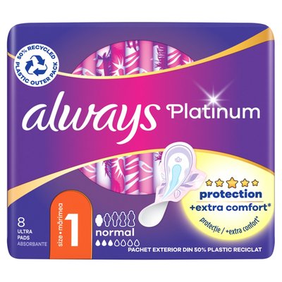 Obrázek Always Platinum Normal Hygienické Vložky S Křidélky 8 ks