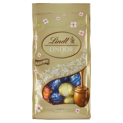Obrázek Lindt Lindor Směs mléčné, hořké a bílé čokolády s jemnou tekutou náplní 180g