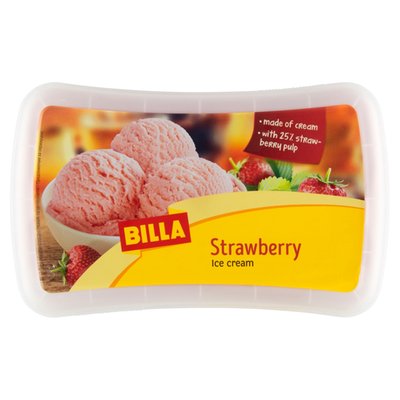 Obrázek BILLA Strawberry mražený krém 1000ml